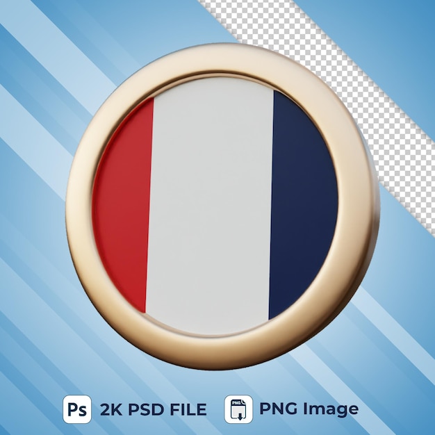 PSD drapeau français 3d