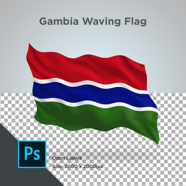 PSD drapeau gambie wave transparent psd