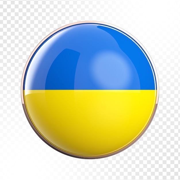 Drapeau de l'icône du rendu 3d ukrainien