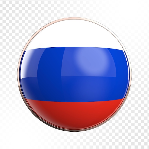 Drapeau De L'icône De La Russie Rendu 3d