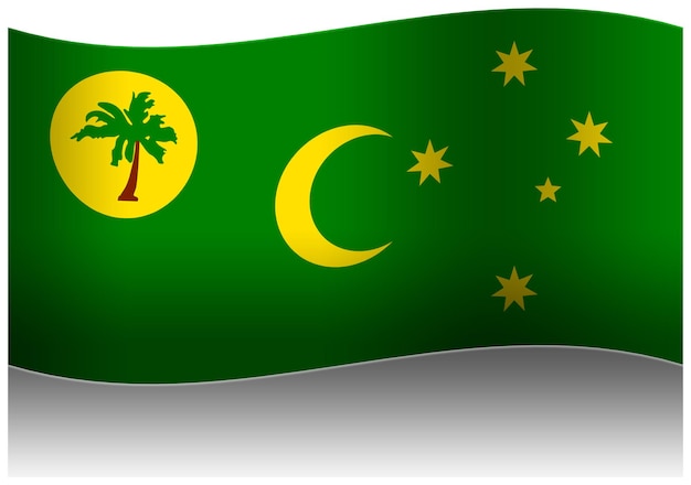 PSD le drapeau des îles cocos en 3d