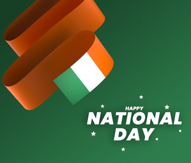 PSD le drapeau de l'irlande est un élément de conception de la bannière du jour de l'indépendance nationale.