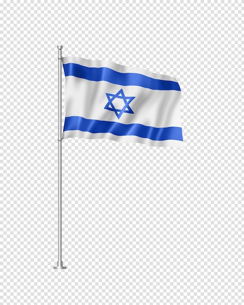 PSD drapeau israélien isolé sur blanc