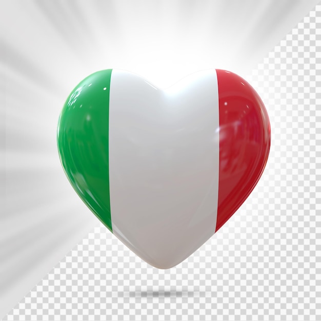 Drapeau Italie Coeur 3d