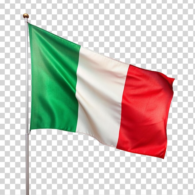 PSD un drapeau italien sur un fond transparent