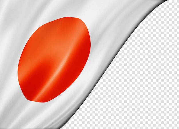 Drapeau japonais isolé sur bannière blanche