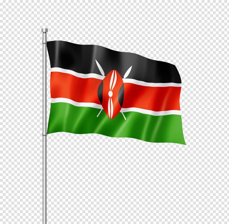PSD le drapeau kenyan isolé sur blanc