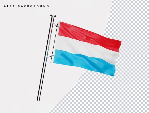 Drapeau luxembourgeois de haute qualité dans un rendu 3d réaliste