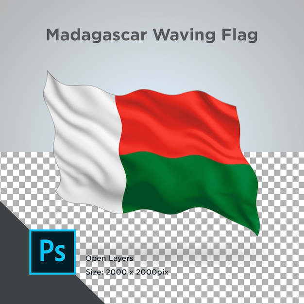 Drapeau De Madagascar Wave Design Transparent