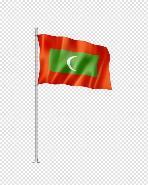 Drapeau des maldives isolé sur blanc