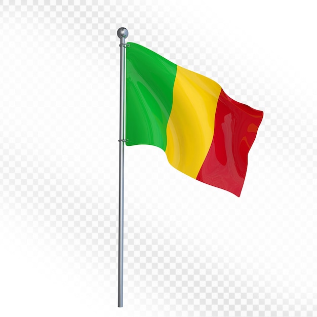 Le drapeau malien agitant dans le vent