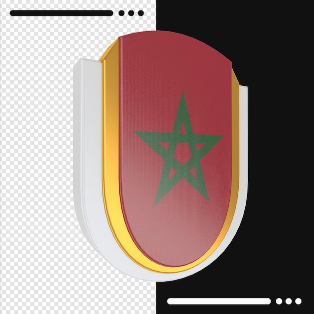 drapeau maroc isolé sur fond blanc rendu 3d