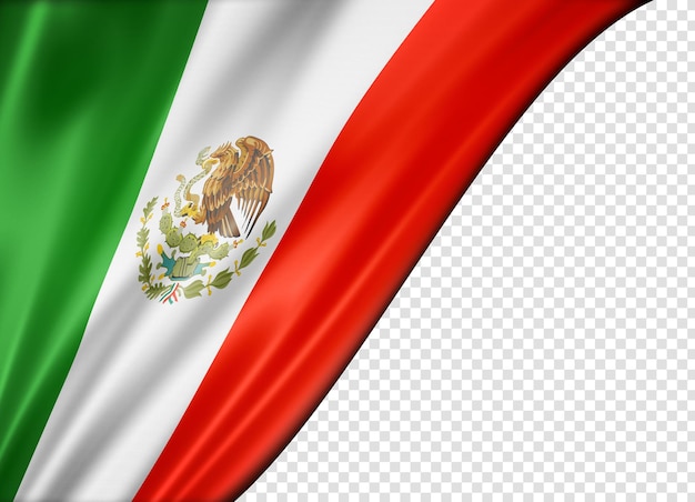 Drapeau Mexicain Isolé Sur Bannière Blanche