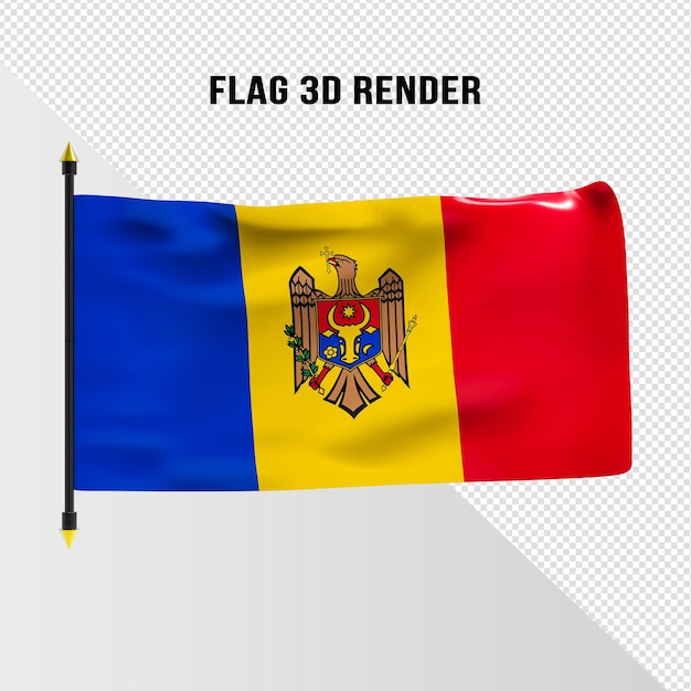 PSD drapeau de la moldavie rendu 3d