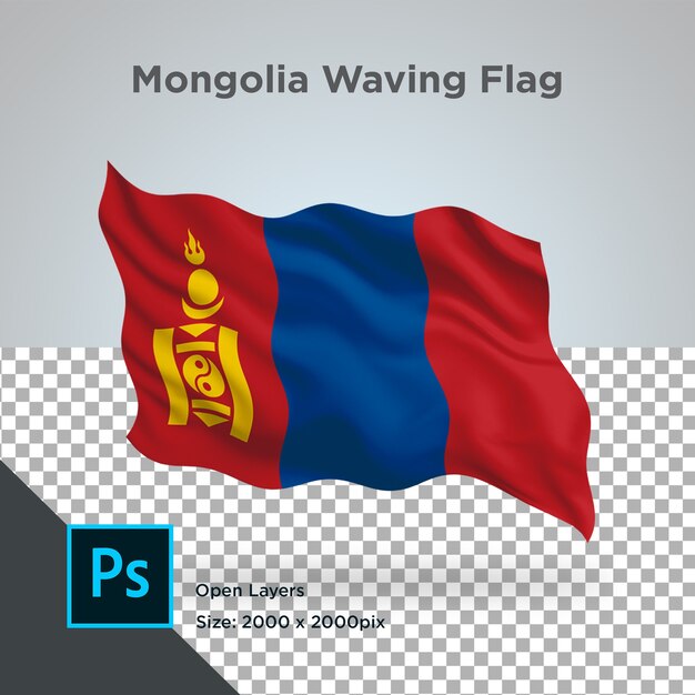 Drapeau de la Mongolie Wave Design Transparent