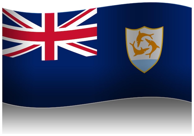 PSD drapeau national d'anguilla modèle 3d