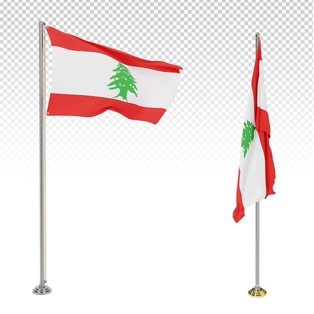 Drapeau national du Liban en style 3D