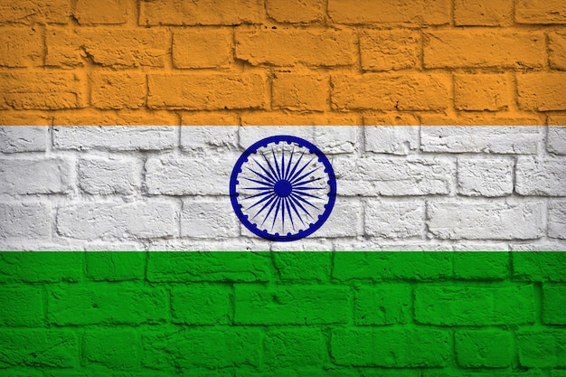 Drapeau national de l'Inde sur le mur