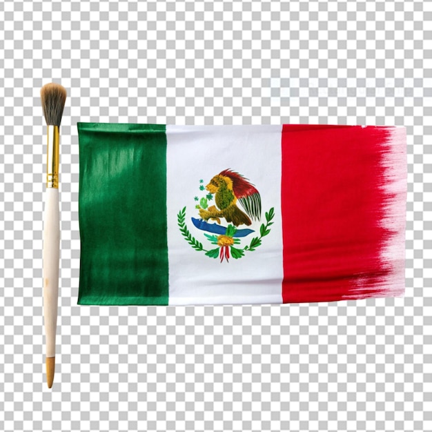 PSD drapeau national mexicain coup de pinceau grunge