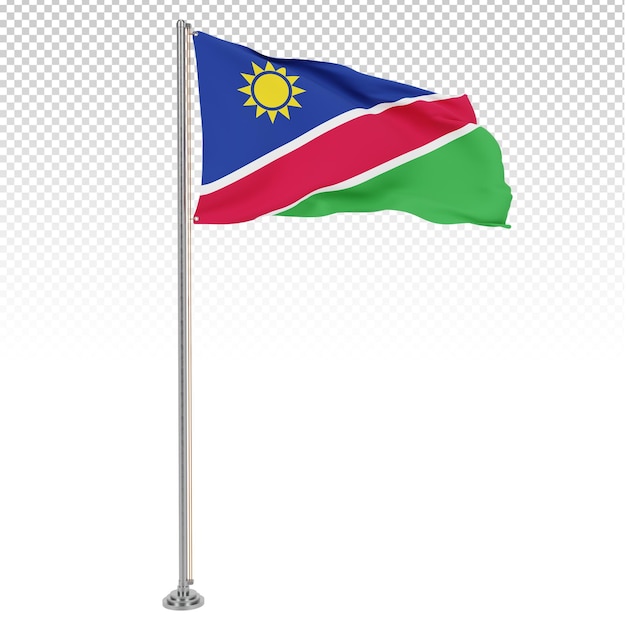 Le drapeau national de la Namibie est d'une haute qualité.