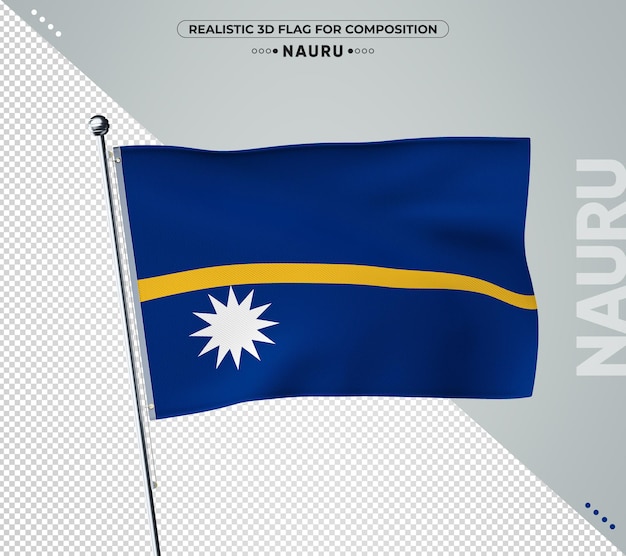 PSD drapeau de nauru avec un style réaliste