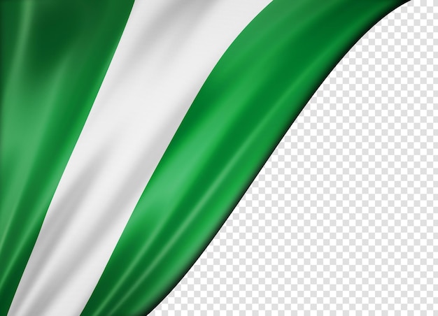PSD drapeau nigérian isolé sur bannière blanche