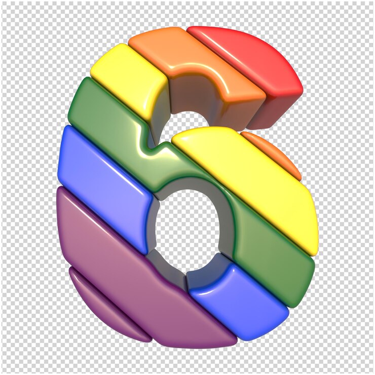 PSD drapeau des numéros lgbt en diagonale.3d numéro 6