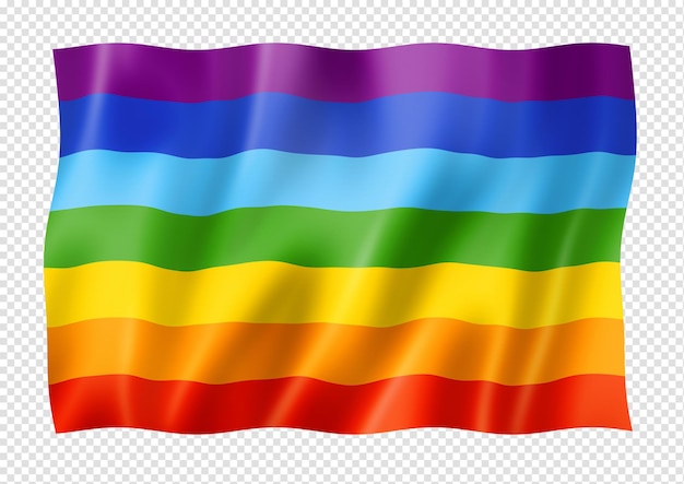 Drapeau de paix arc-en-ciel isolé sur blanc