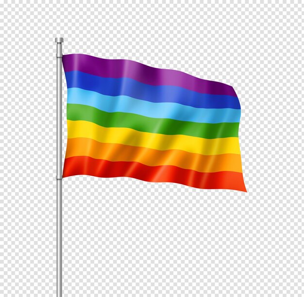 Le drapeau de la paix arc-en-ciel isolé sur blanc