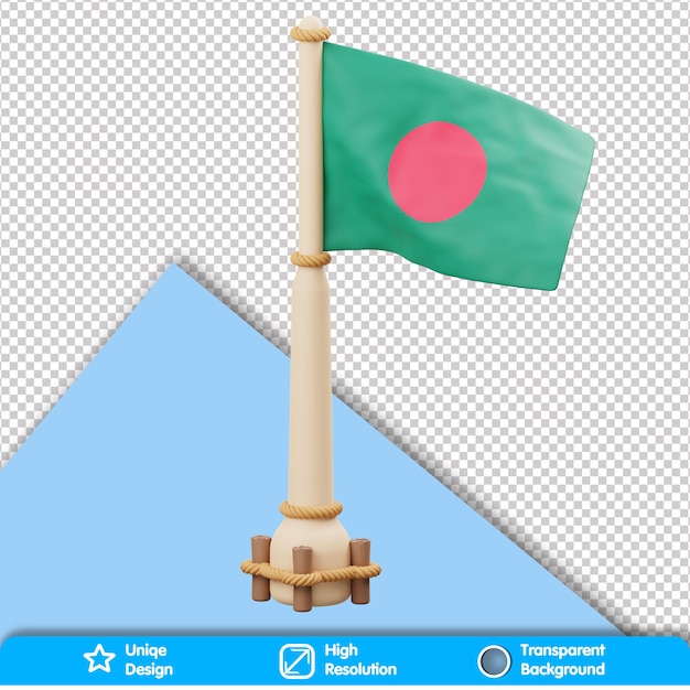 PSD drapeau pays 3d drapeau bangladesh