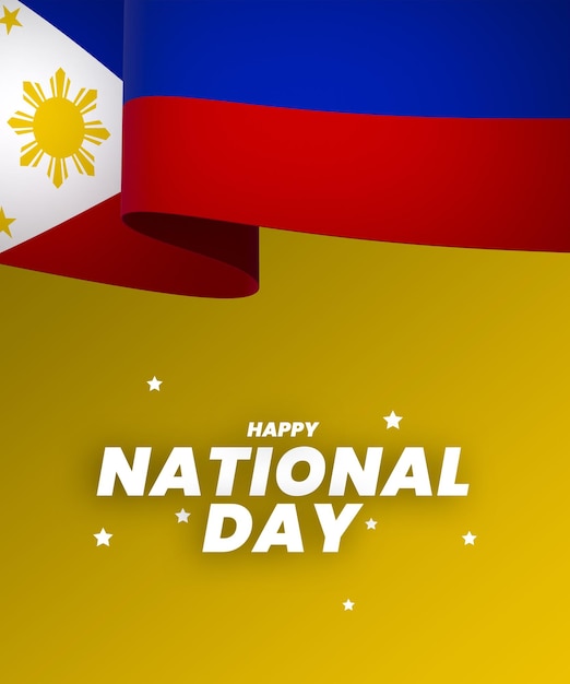 PSD le drapeau des philippines est un élément de conception de la bannière du jour de l'indépendance nationale.