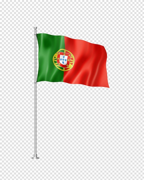 PSD drapeau portugais isolé sur blanc