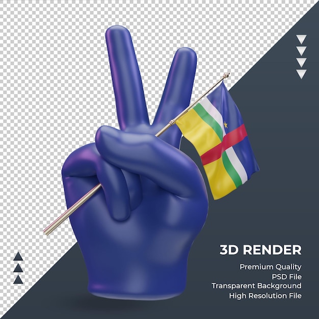 Drapeau De La République Centrafricaine Du Jour De La Paix 3d Rendu Vue De Face