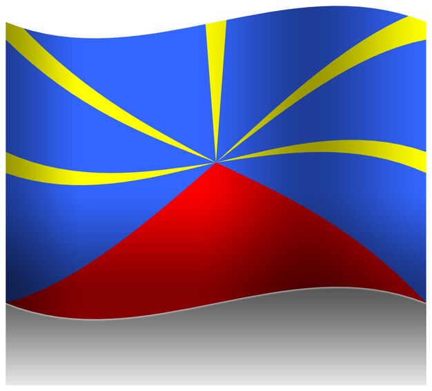 PSD le drapeau de la réunion 3d