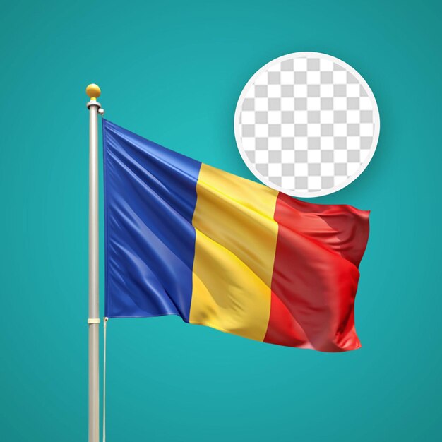 Un Drapeau Roumain Sur Un Fond Transparent