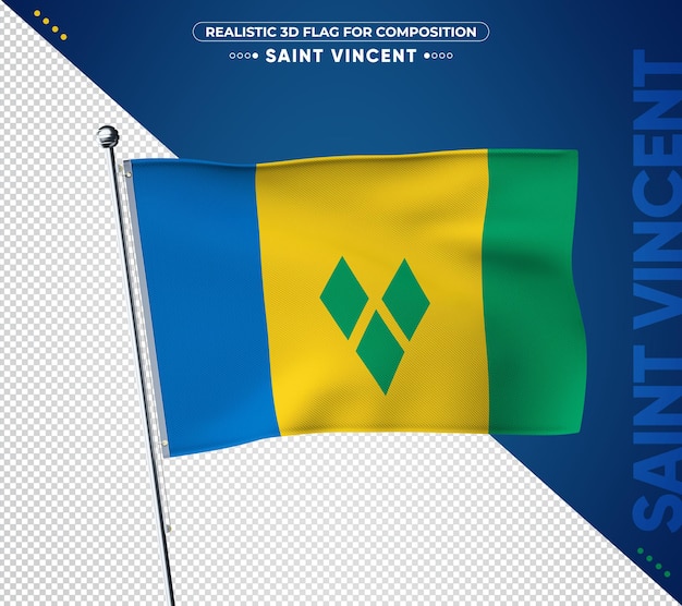 Drapeau De Saint Vincent Avec Un Style Réaliste