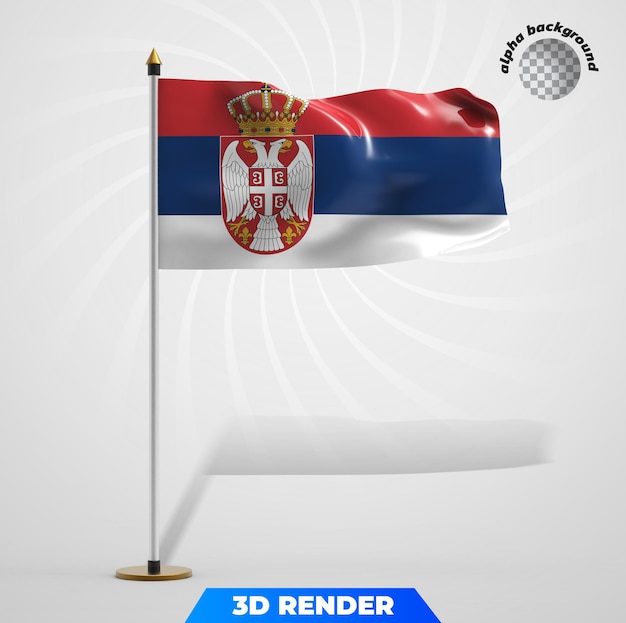 PSD drapeau de la serbie rendu 3d