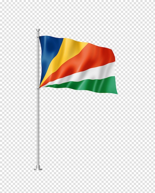 PSD drapeau seychellois isolé sur blanc