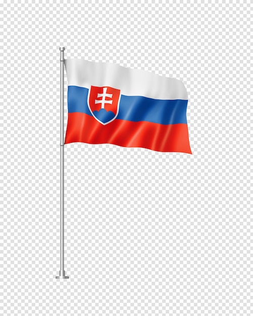 PSD drapeau slovaque isolé sur blanc