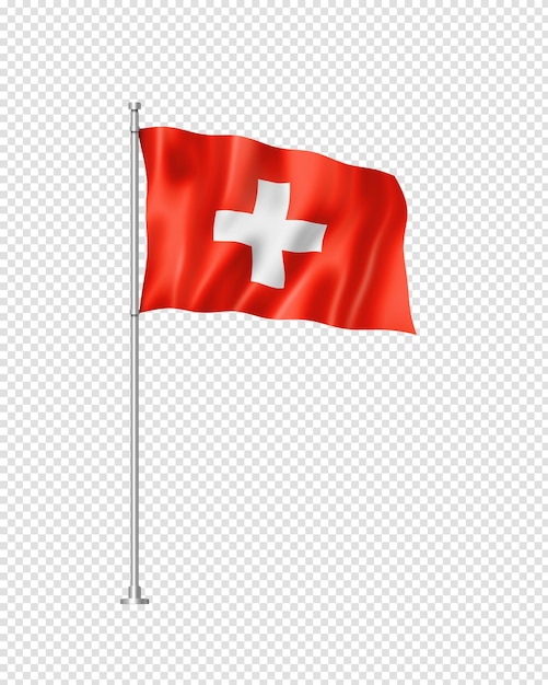 Drapeau suisse isolé sur blanc