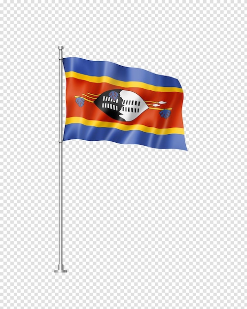 Drapeau Swaziland Isolé Sur Blanc