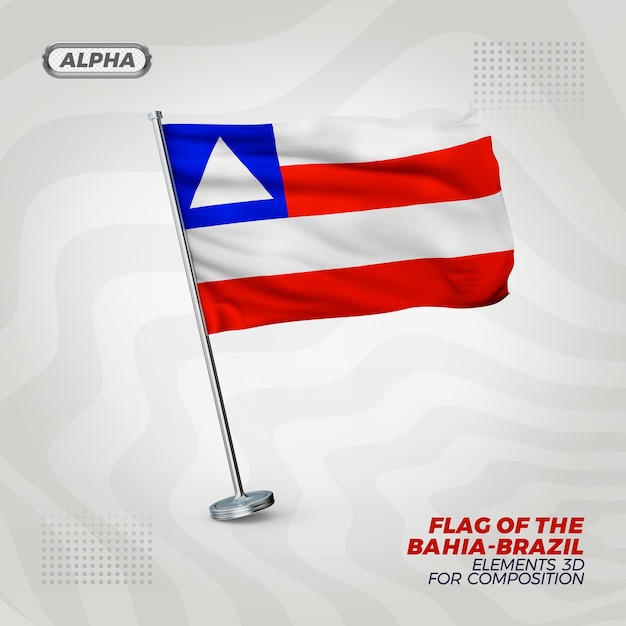 Drapeau Texturé 3d Réaliste De Bahia