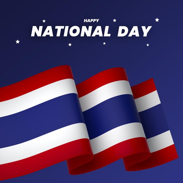 Le Drapeau De La Thaïlande Est Un élément De Conception De La Bannière Du Jour De L'indépendance Nationale.