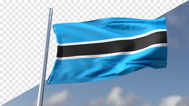 PSD le drapeau transparent 3d du botswana