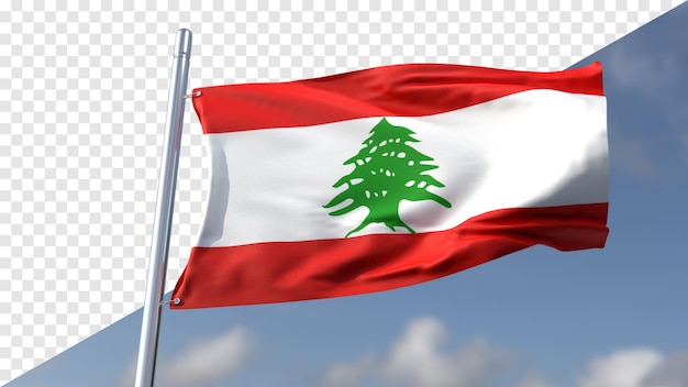 Drapeau transparent 3D du Liban