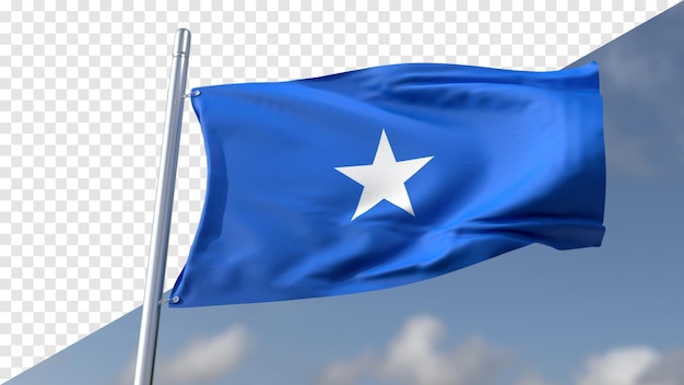 PSD le drapeau transparent 3d de la somalie