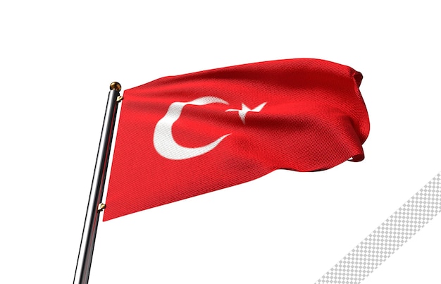Le drapeau Trkiye avec un fond transparent