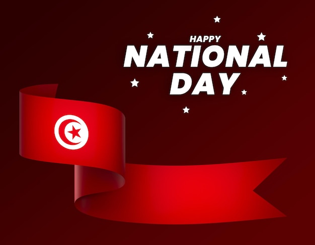 PSD le drapeau de la tunisie est un élément de conception de la bannière du jour de l'indépendance nationale.