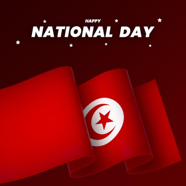 Le drapeau de la Tunisie est un élément de conception de la bannière du jour de l'indépendance nationale.