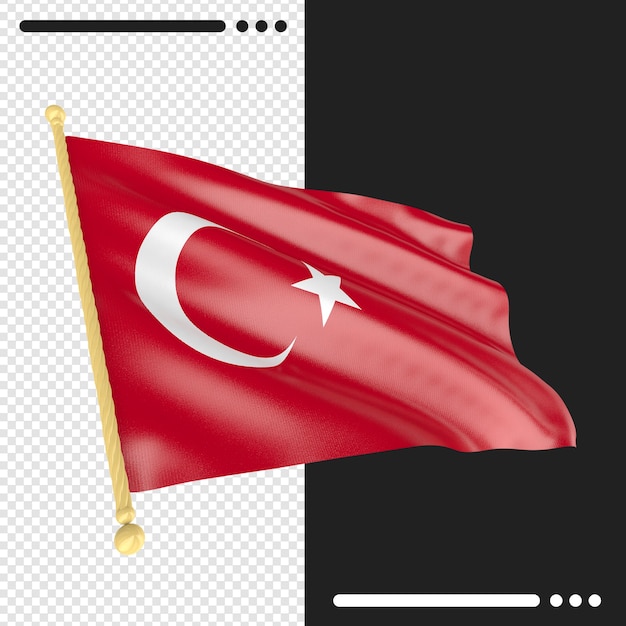 PSD drapeau de la turquie rendu isolé